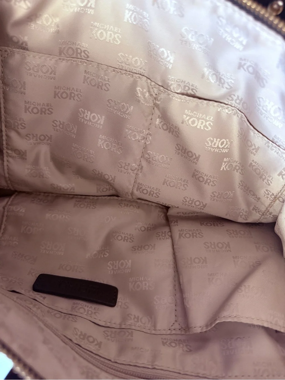 Michael Kors Dark Brown Pebbled Leather Shoulder Bag with MK Charm
